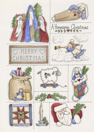 Framed Homespun Christmas Print