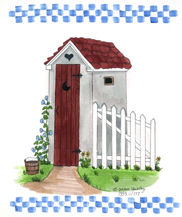 Framed Grey Outhouse Print
