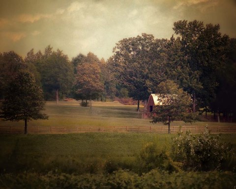 Framed Red Roadside Barn Print