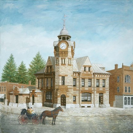 Framed Arnprior Post Office with Horse and Buggy Print