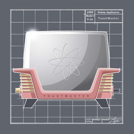 Framed Galaxy Toaster - Flamingo Print