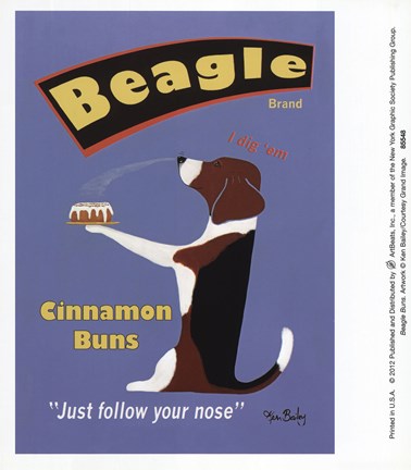 Framed Beagle Buns Print