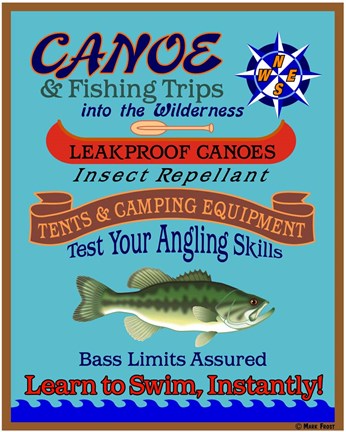 Framed Canoe Fishing Wilderness Print