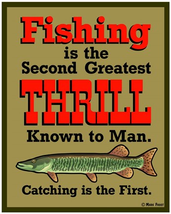 Framed Fishing 2nd Thrill Print