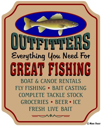 Framed Fishing Outfitters Print