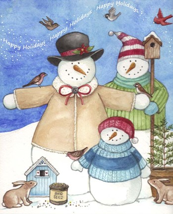 Framed Happy Holiday Snow Print