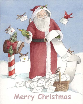 Framed Merry Christmas Santa Print