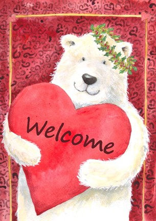 Framed Polar Bear Heart Welcome Print