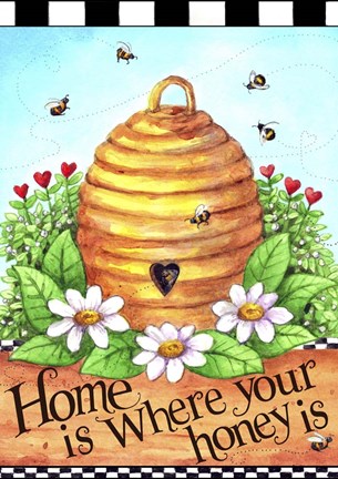 Framed Bee Hive Home Print