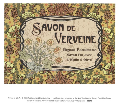 Framed Savon De Verveine Print