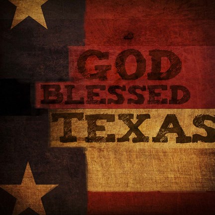 Framed God Blessed Texas Print