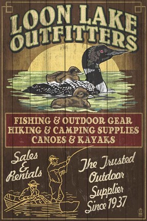 Framed Loon Lake Outfitters Print