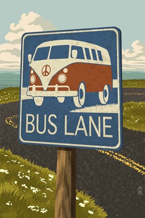 Framed Bus Lane Print
