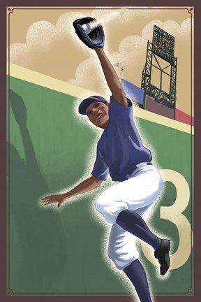 Framed Vintage Baseball 37 Print