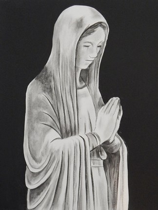 Framed Mother Mary Statue Print