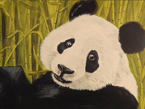 Framed Happy Panda Print