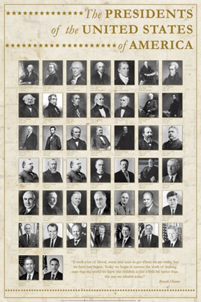 Framed U.S. Presidents Print
