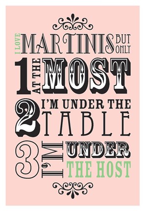 Framed I Love Martinis Print