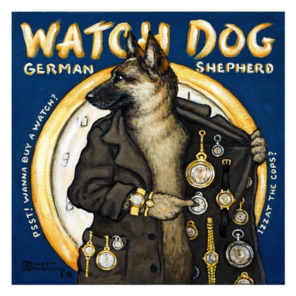 Framed Watch Dog Print