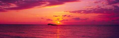 Framed Sunset over Cat Island, Bahamas Print