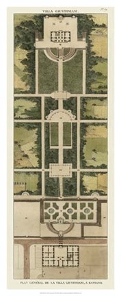 Framed Plan De La Villa Giustiniani Print