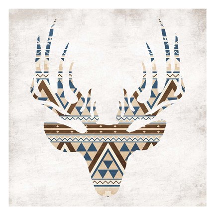 Framed Aztec Deer No Background Print