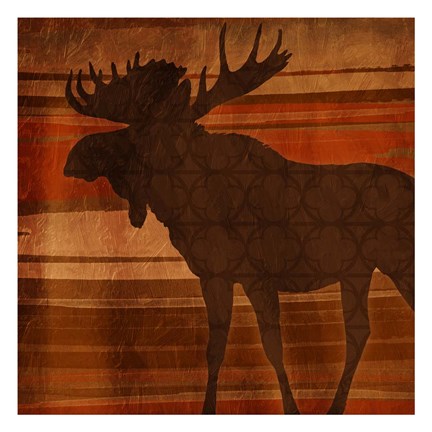 Framed Moose Stripes Print