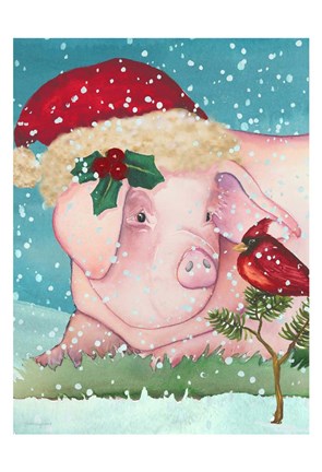 Framed Sir Christmas Pig Print