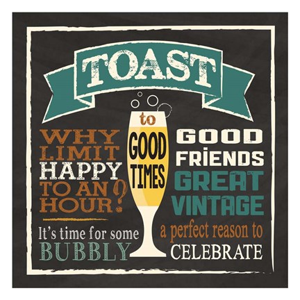 Framed Toast Chalk 1 Print