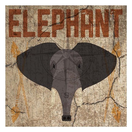 Framed Safari Set 3 Elephant Print