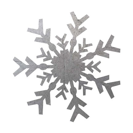 Framed Silver Snowflakes 4 Print