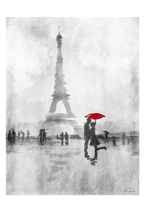 Framed Paris In The Rain Print