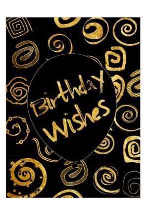 Framed Golden Birthday Wishes Print