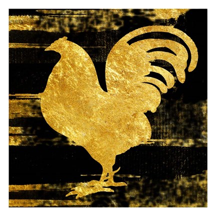 Framed Gold Rush Rooster Print