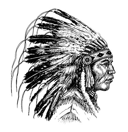 Framed Native American Head Print