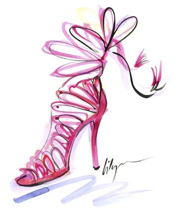 Framed Pink Up Your Heels Print