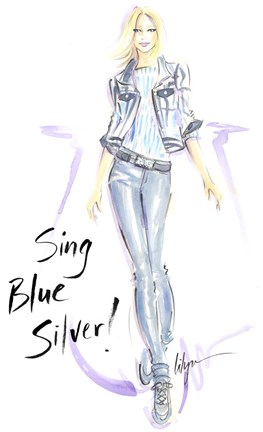 Framed Sing Blue Silver Print