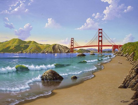 Framed Golden Gate, CA 1940 Print