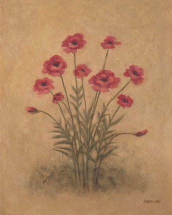 Framed Bunch of Red Poppies Print