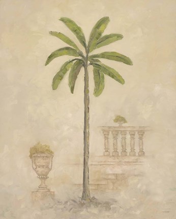 Framed Palm With Architecture 3 Print