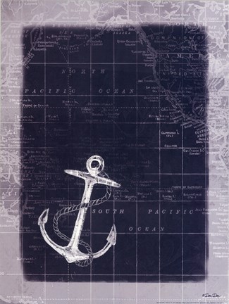 Framed Anchor Map Print