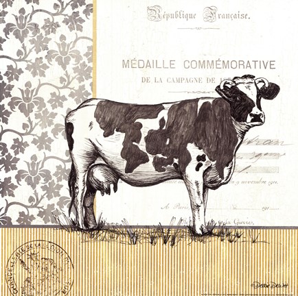 Framed Vintage Cow Print