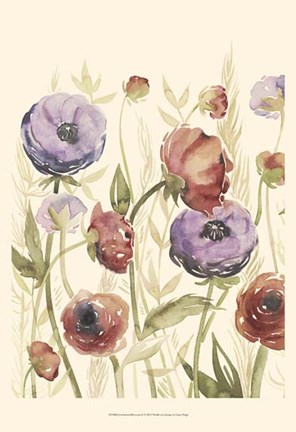 Framed Jeweltoned Blossoms II Print