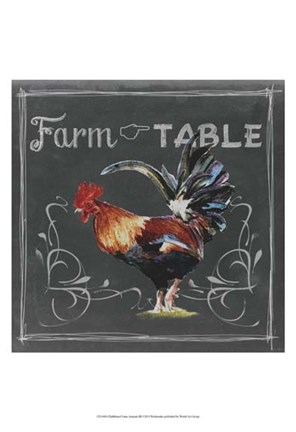 Framed Chalkboard Farm Animals III Print