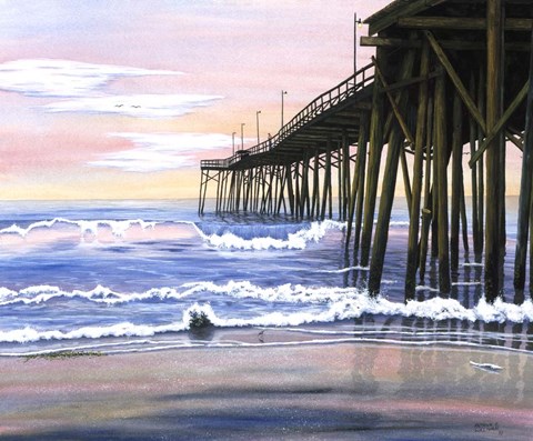 Framed Early Morning Pier Print