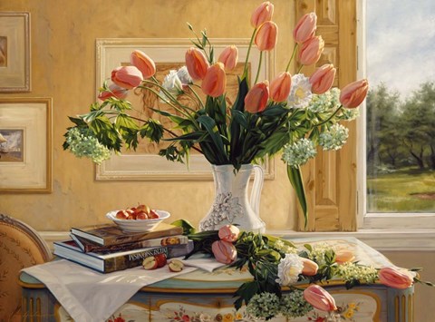 Framed French Tulips and Crab Apples Print