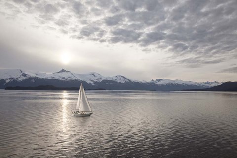 Framed Sailing at Sunset, Alaska 09 Print