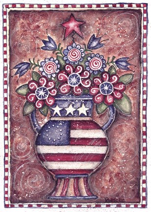 Framed Patriotic Flower Arrangement Print