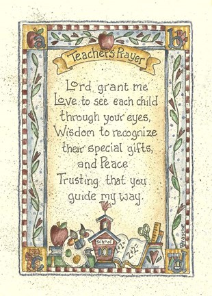 Framed Teacher&#39;s Prayer 2 Print