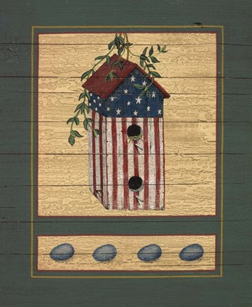 Framed American Bird House Print